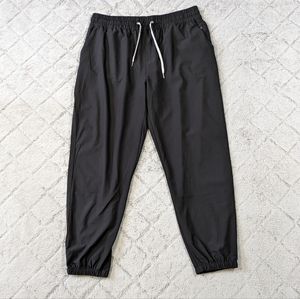 Vuori Weekend Joggers Women's Large Black Lightweight Stretch Elastic Waist Cuff